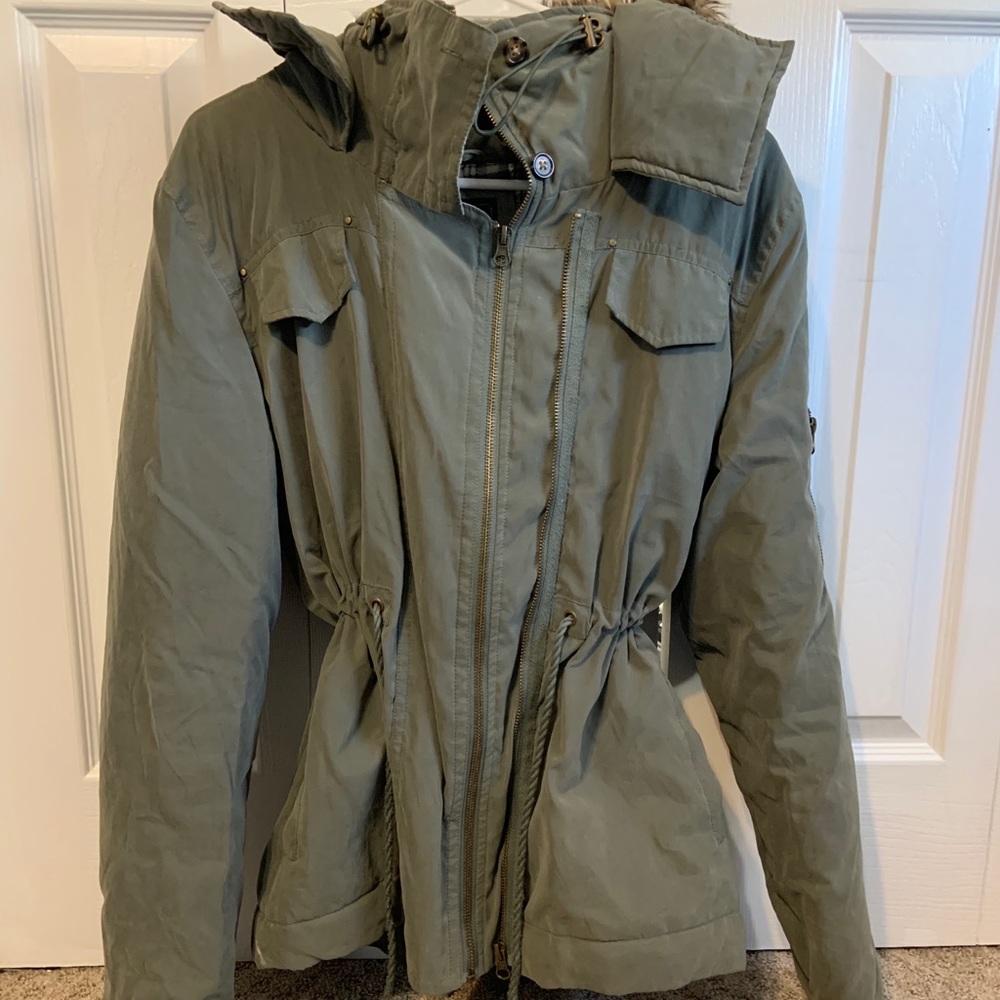 Army green parka coat